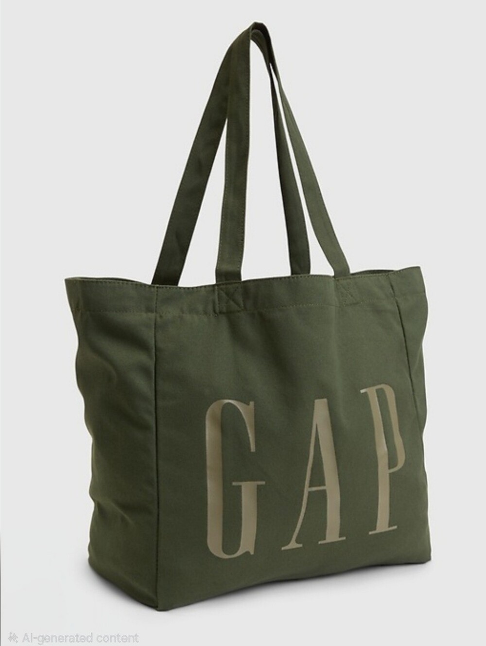 GAP Olive Logo Canvas Tote in Deep Green